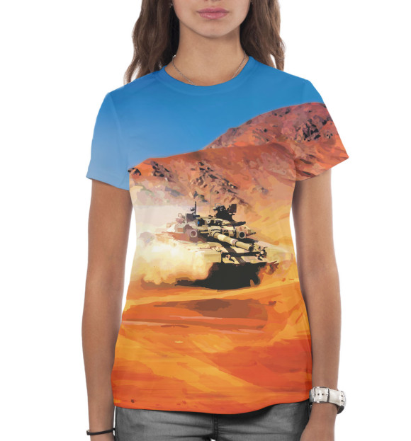 Женская футболка с изображением Армия России цвета Белый