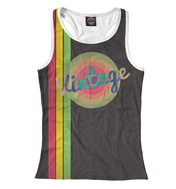 Женская майка-борцовка с изображением Vintage цвета Белый