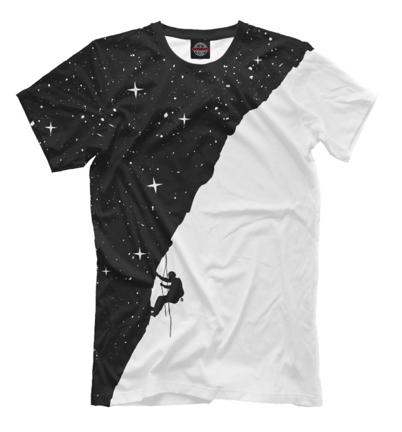 Мужская футболка с изображением Ночной скалолаз цвета Черный