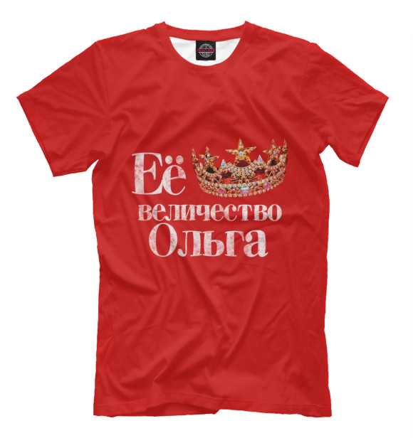 Мужская футболка с изображением Её величество Ольга цвета Светло-коричневый