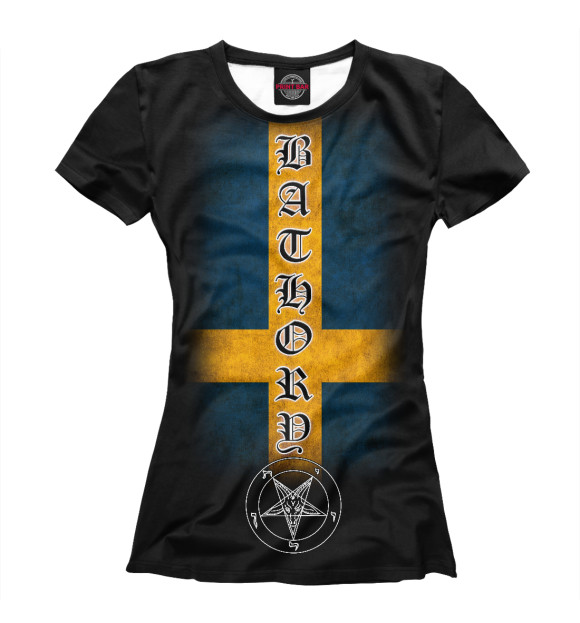 Женская футболка с изображением Bathory цвета Белый