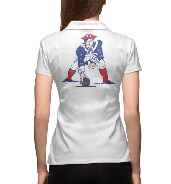 Женское поло с изображением New England Patriots цвета Белый