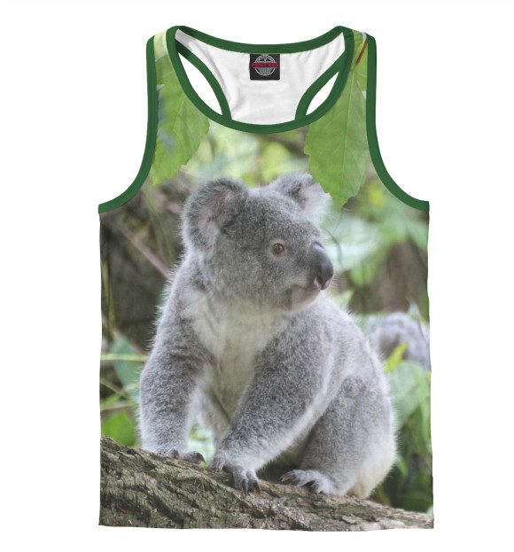 Мужская майка-борцовка с притом Коала цвета Белый Мужская майка-борцовка с изображением Коала цвета Белый