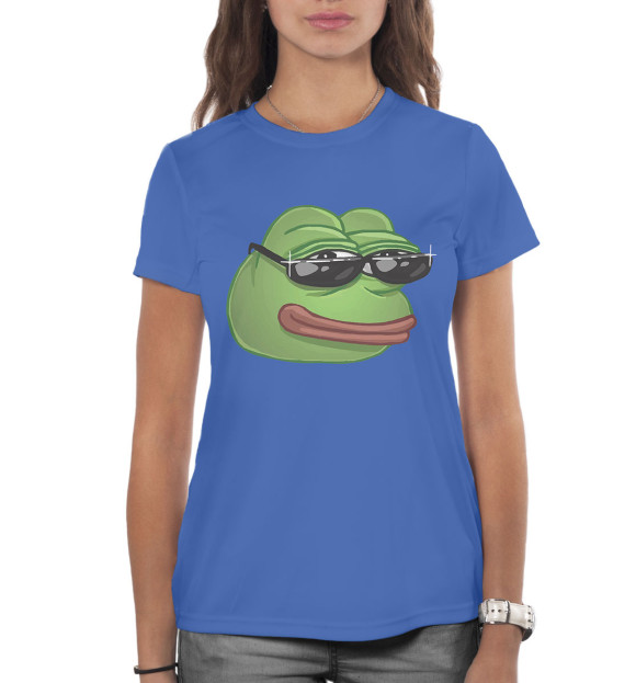 Женская футболка с изображением Лягушонок Пепе цвета Белый