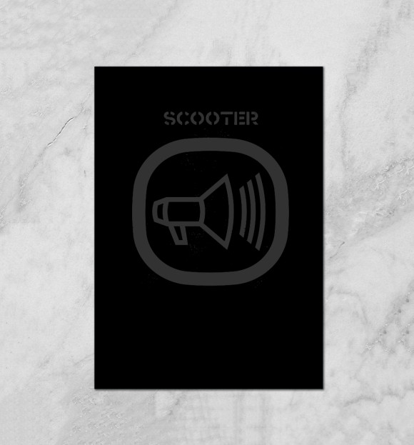 Плакат с изображением Scooter цвета Белый