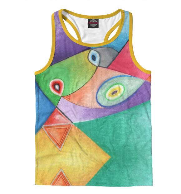 Мужская майка-борцовка с изображением Разноцветные сны цвета Белый