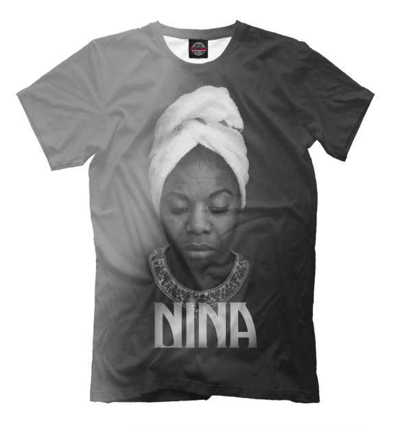 Футболка для мальчиков с изображением Nina Simone цвета Серый