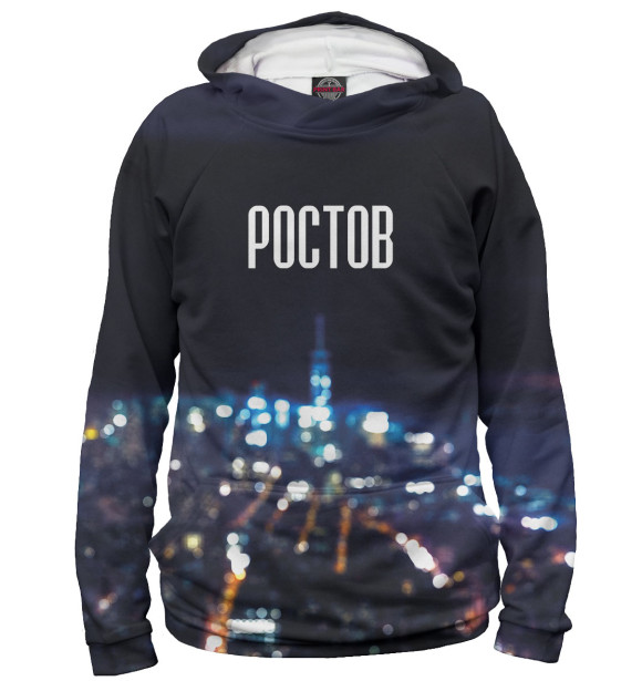 Женское худи с изображением Ростов цвета Белый