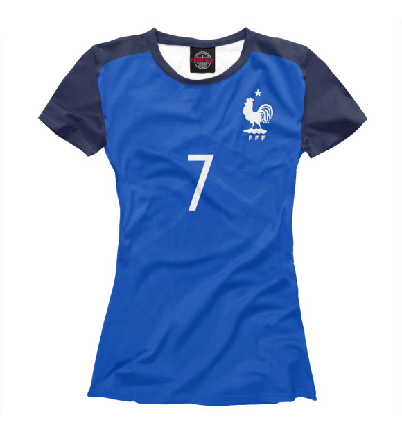 Футболка для девочек с изображением Гризманн Форма Сборной Франции цвета Белый