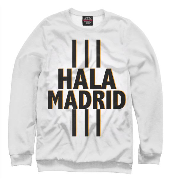 Свитшот для мальчиков с изображением Hala Madrid цвета Белый