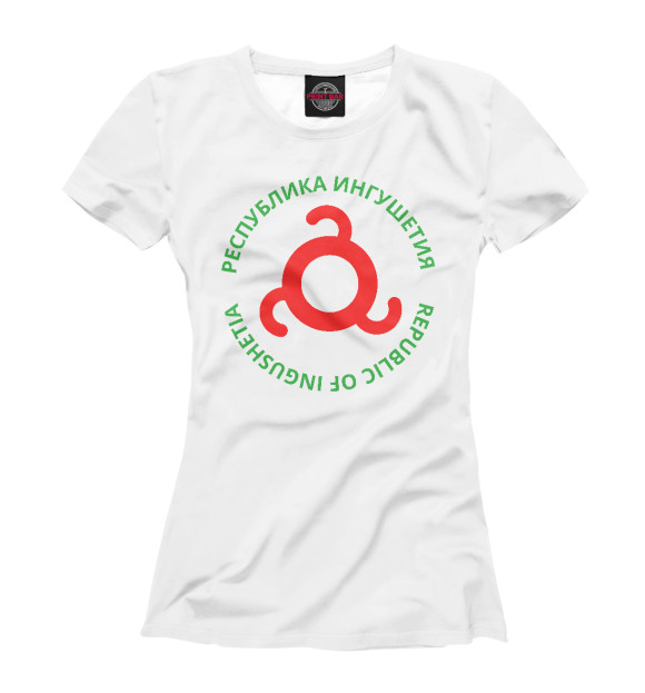 Футболка для девочек с притом Республика Ингушетия цвета Белый Футболка для девочек с изображением Республика Ингушетия цвета Белый