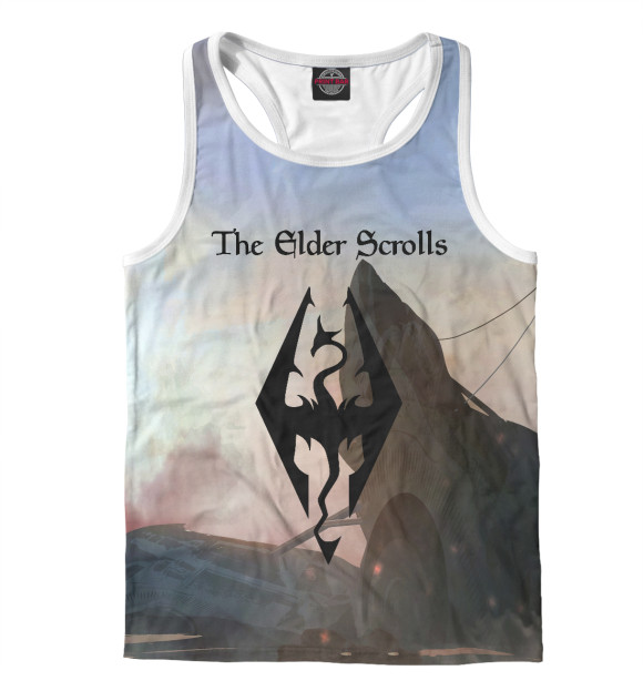 Мужская майка-борцовка с изображением The Elder Scrolls цвета Белый