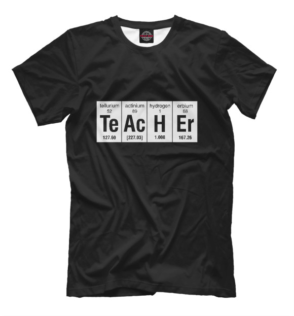 Мужская футболка с изображением Преподаватель цвета Черный