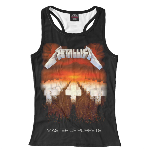 Женская майка-борцовка с изображением Metallica Master of Puppets цвета Белый