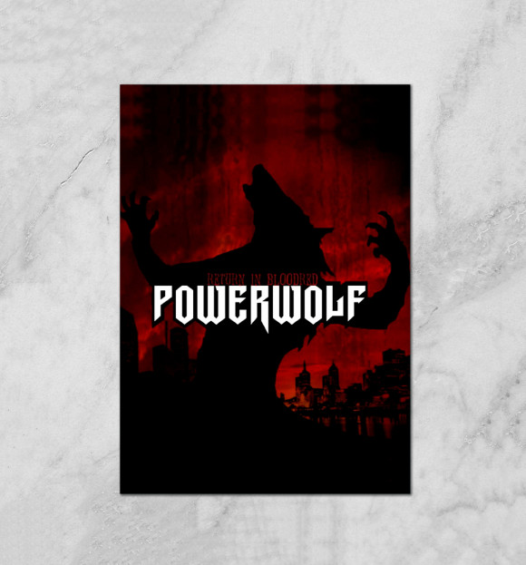 Плакат с изображением Powerwolf цвета Белый