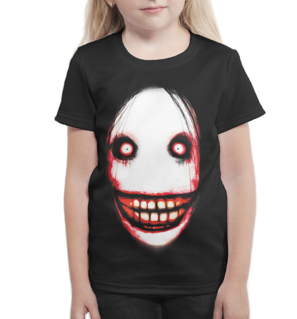 Футболка для девочек с изображением Хоррор цвета Белый