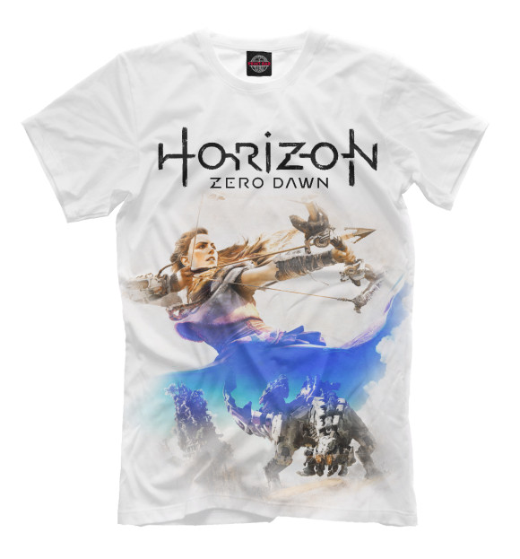 Футболка для мальчиков с изображением Horizon Zero Dawn цвета Молочно-белый