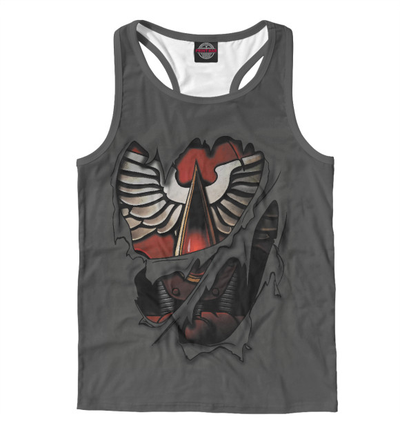 Мужская майка-борцовка с изображением Кровавые ангелы цвета Белый