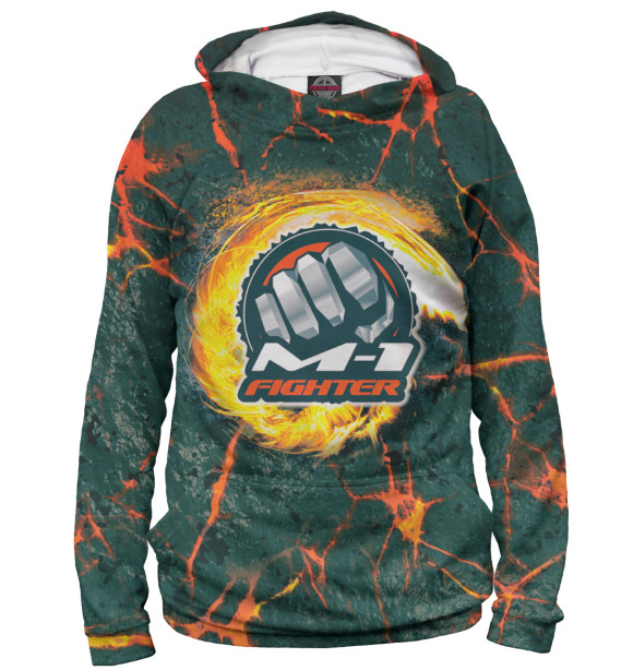 Мужское худи с изображением M-1 Fighter цвета Белый