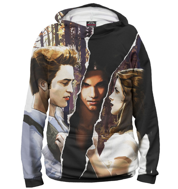 Женское худи с изображением Сумерки цвета Белый