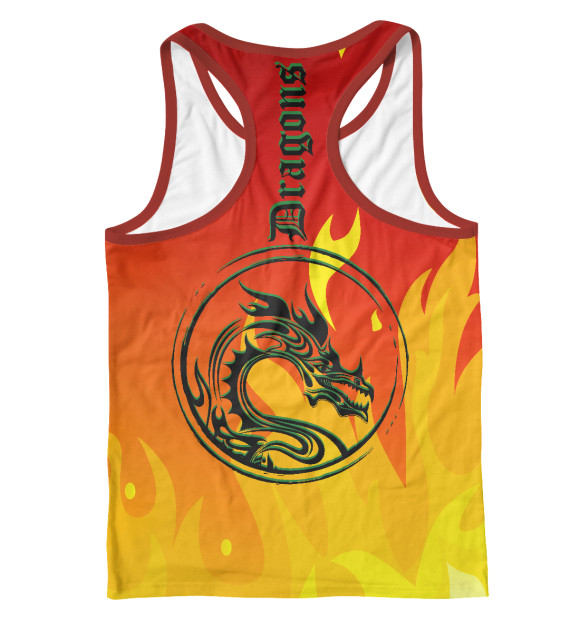 Мужская майка-борцовка с изображением Дракон цвета Белый