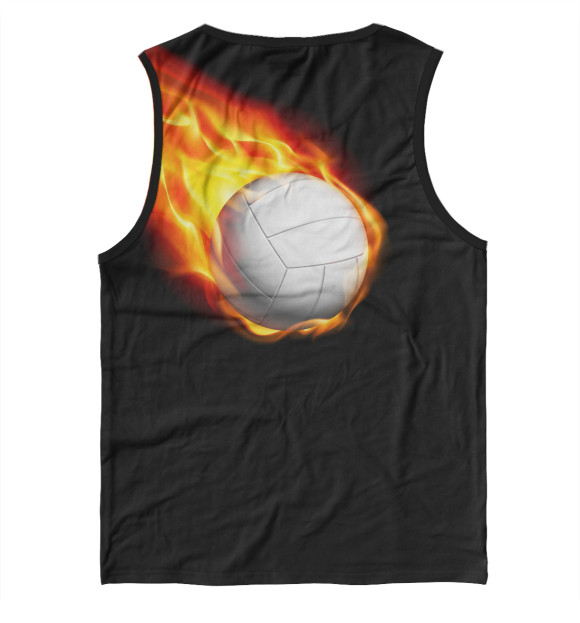 Майка для мальчика с изображением Волейбольный мяч в огне цвета Белый