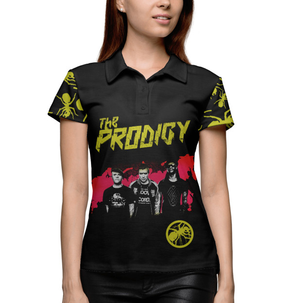 Женское поло с изображением The Prodigy цвета Белый