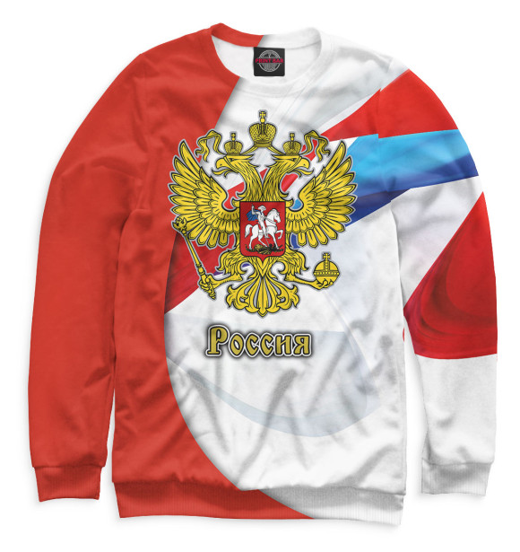 Свитшот для мальчиков с изображением Сборная России цвета Белый