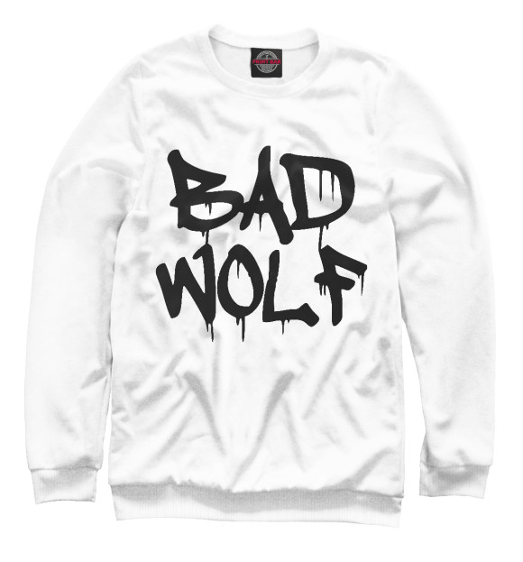 Свитшот для мальчиков с изображением Bad Wolf цвета Белый