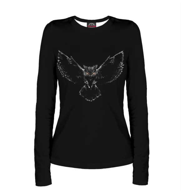 Женский лонгслив с изображением Сова цвета Белый