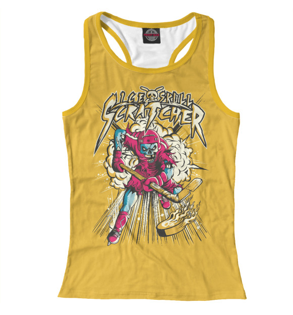 Женская майка-борцовка с изображением Ice skull цвета Белый