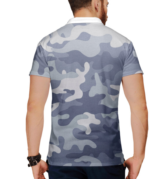 Мужское поло с притом Камуфляж цвета Белый Мужское поло с изображением Камуфляж цвета Белый