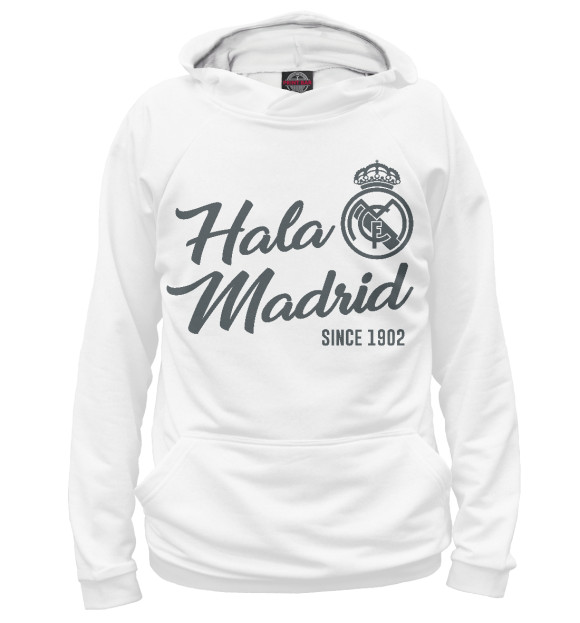 Худи для девочки с изображением Реал Мадрид цвета Белый