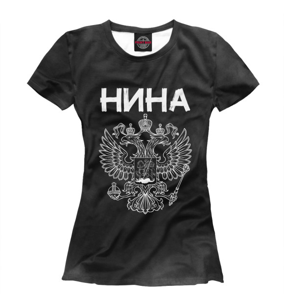Женская футболка с изображением Символика РФ НИНА цвета Белый
