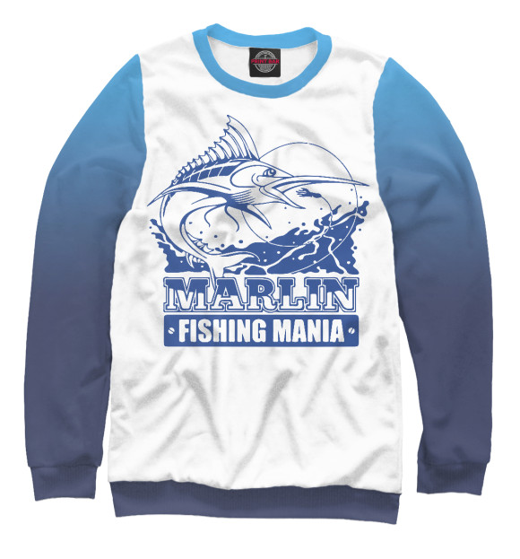 Мужской свитшот с изображением Marlin цвета Белый