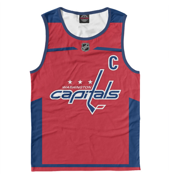Майка для мальчика с изображением Овечкин Форма Capitals 2018 цвета Белый
