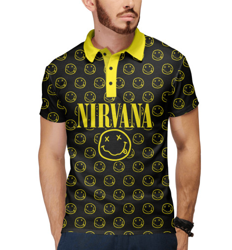 

Поло Print Bar, Белый, Nirvana Forever