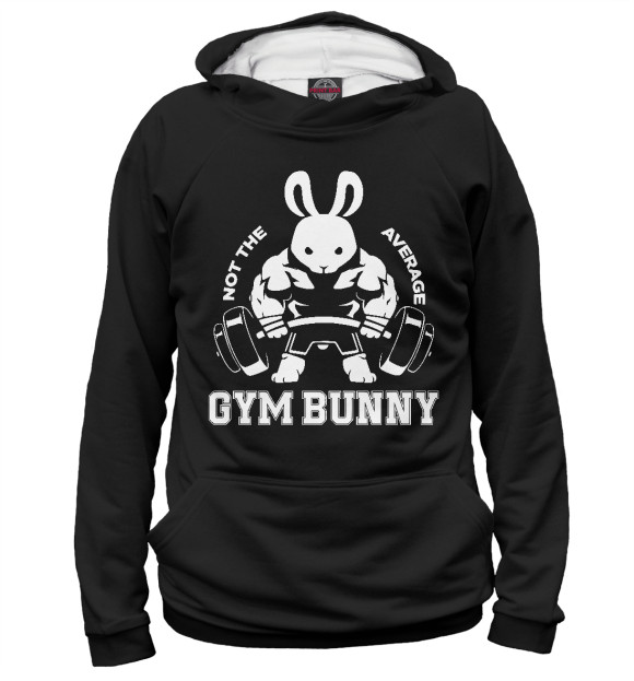 Мужское худи с изображением Gym Bunny цвета Белый