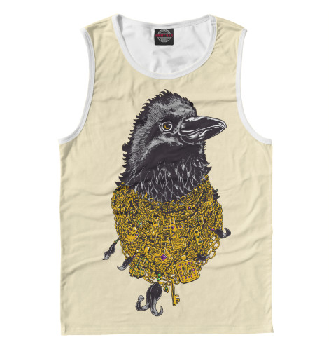 

Майки Print Bar, Белый, Ворон в золоте