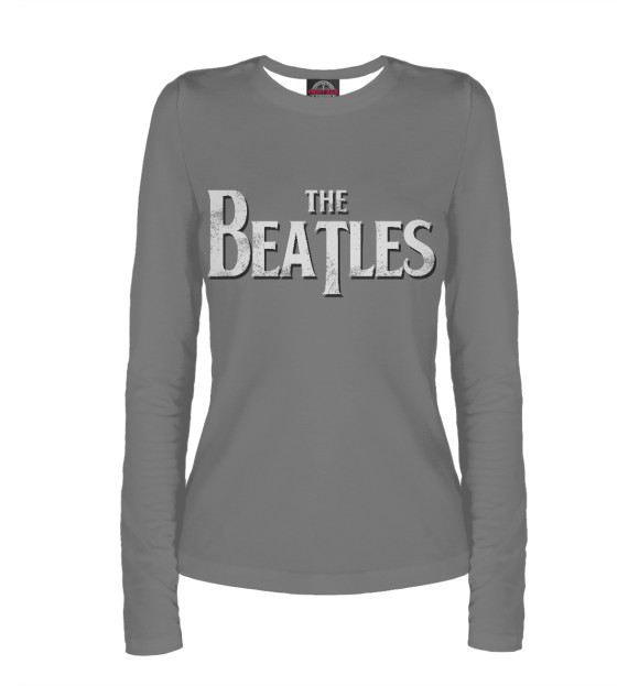 Женский лонгслив с изображением The Beatles Gray цвета Белый