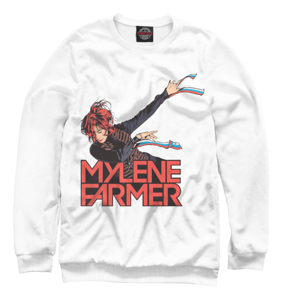 Мужской свитшот с изображением Mylene Farmer цвета Белый