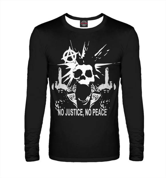 Мужской лонгслив с изображением Punk's Not Dead цвета Белый