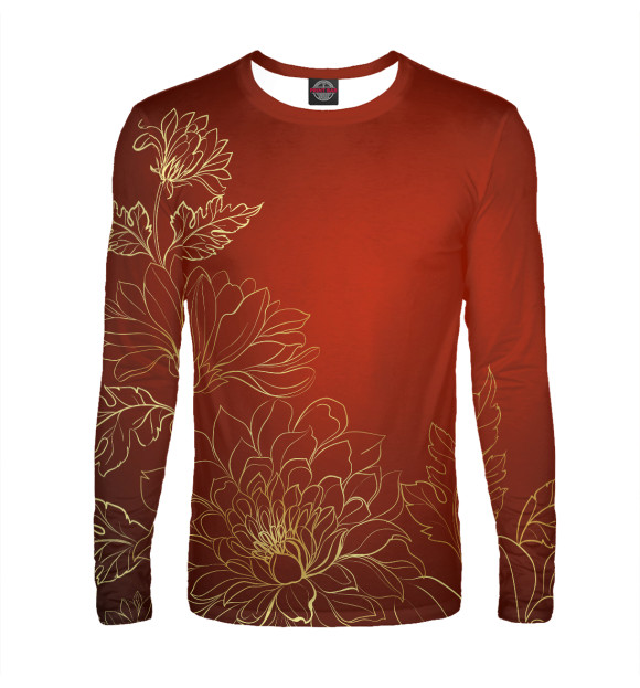 Мужской лонгслив с изображением Шелк цвета Белый