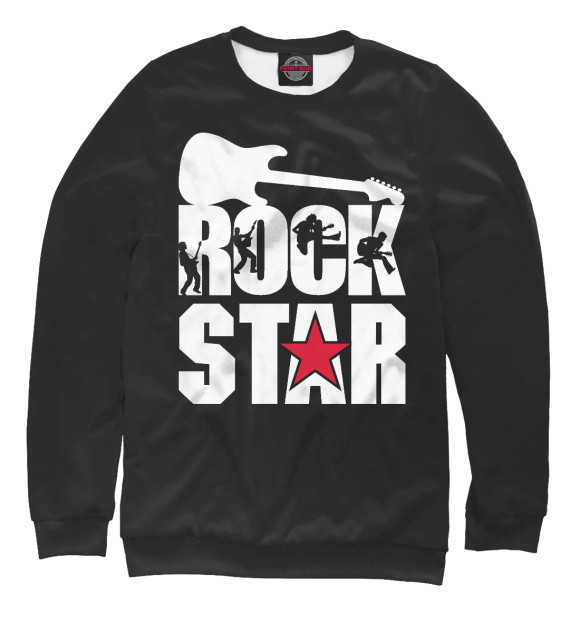 Мужской свитшот с изображением RockStar цвета Белый