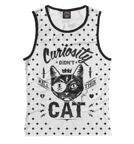 

Майки Print Bar, Белый, Curiosity Cat