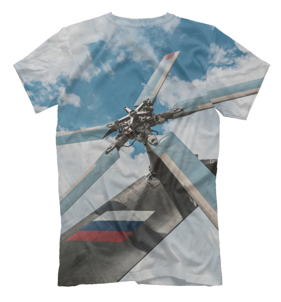 Мужская футболка с изображением Тяжёлый транспортный вертолёт Ми-26Т2 цвета Белый