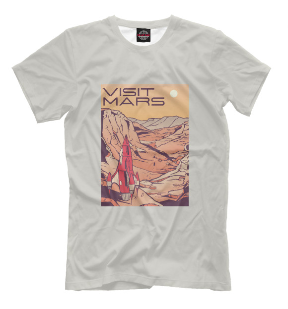 Футболка для мальчиков с изображением Visit Mars цвета Белый