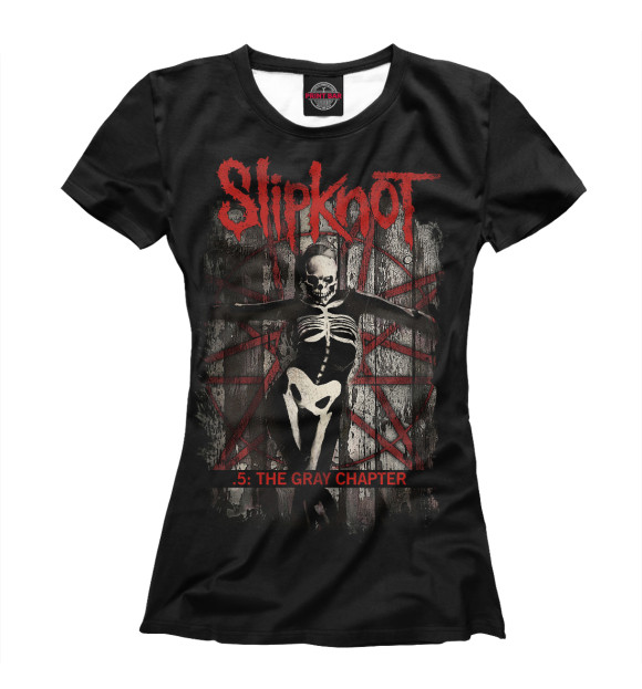 Футболка для девочек с изображением Slipknot цвета Белый
