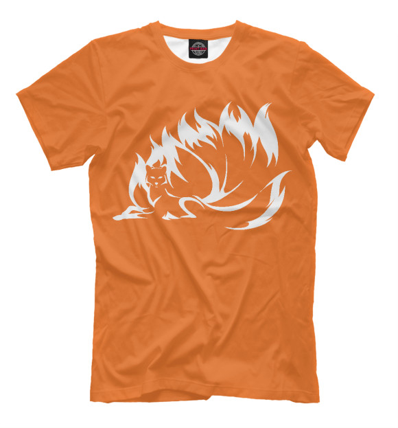 Мужская футболка с изображением Огненная лиса цвета Белый