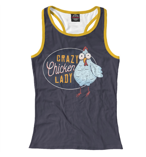 Женская майка-борцовка с притом Курица цвета Белый Женская майка-борцовка с изображением Курица цвета Белый